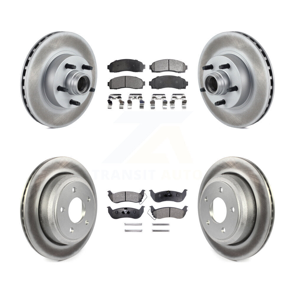 Front Rear Coated Brake Rotor Ceramic Pad Kit For Mazda B2300 With 11-1 4" Diameter KGT-102341