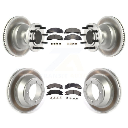 Front Rear Coat Brake Rotor Ceramic Pad Kit For 09-10 Ford E-450 Super Duty DIESEL engine KGT-102346