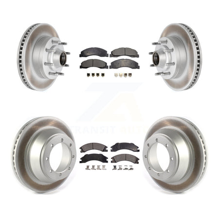 Front Rear Coat Brake Rotor Ceramic Pad Kit For 09-10 Ford E-450 Super Duty DIESEL engine KGT-102349