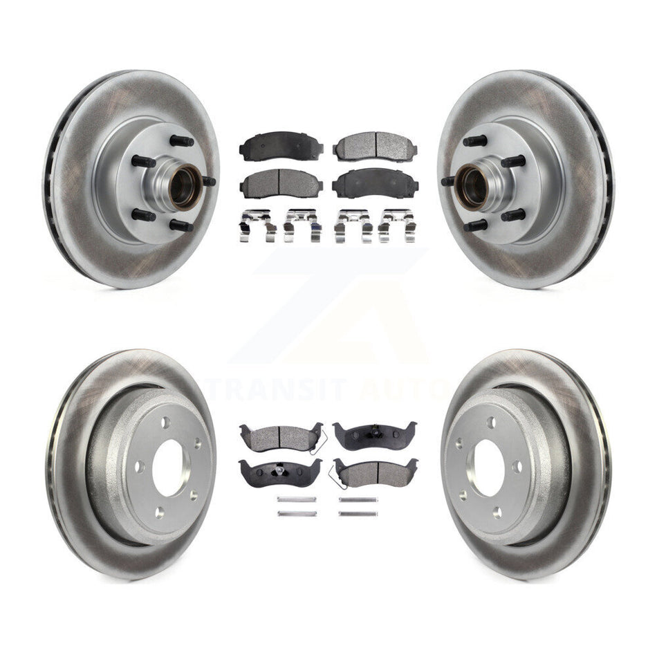Front Rear Coated Disc Brake Rotors And Ceramic Pads Kit For 2010-2011 Ford Ranger RWD KGT-102351