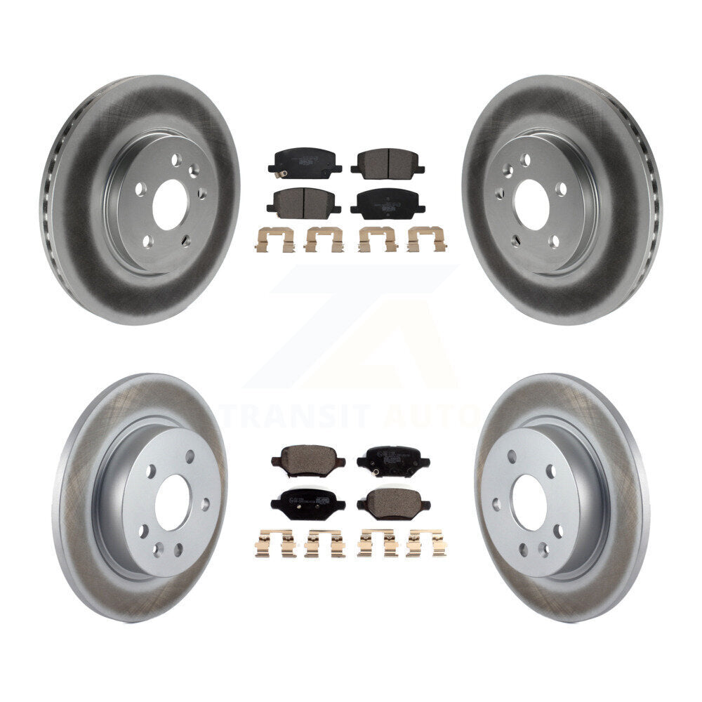 Front Rear Coated Disc Brake Rotors And Ceramic Pads Kit For Buick Encore Chevrolet Trax KGT-102358