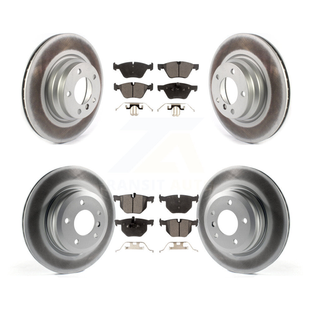 Front Rear Coated Disc Brake Rotors And Ceramic Pads Kit For 2006 BMW 330i 330xi KGT-102360