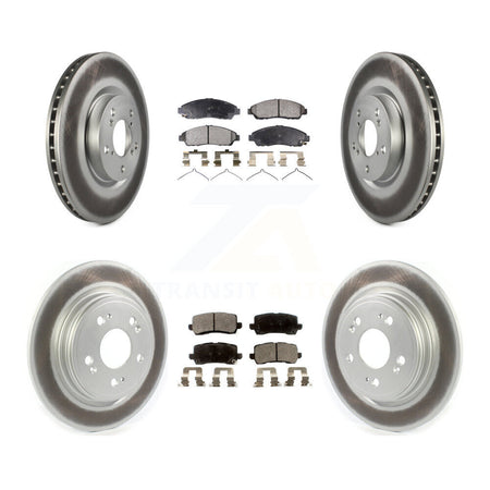 Front Rear Coated Brake Rotor Ceramic Pad Kit For 2014-2020 Acura RLX Sport Hybrid SH-AWD KGT-102362
