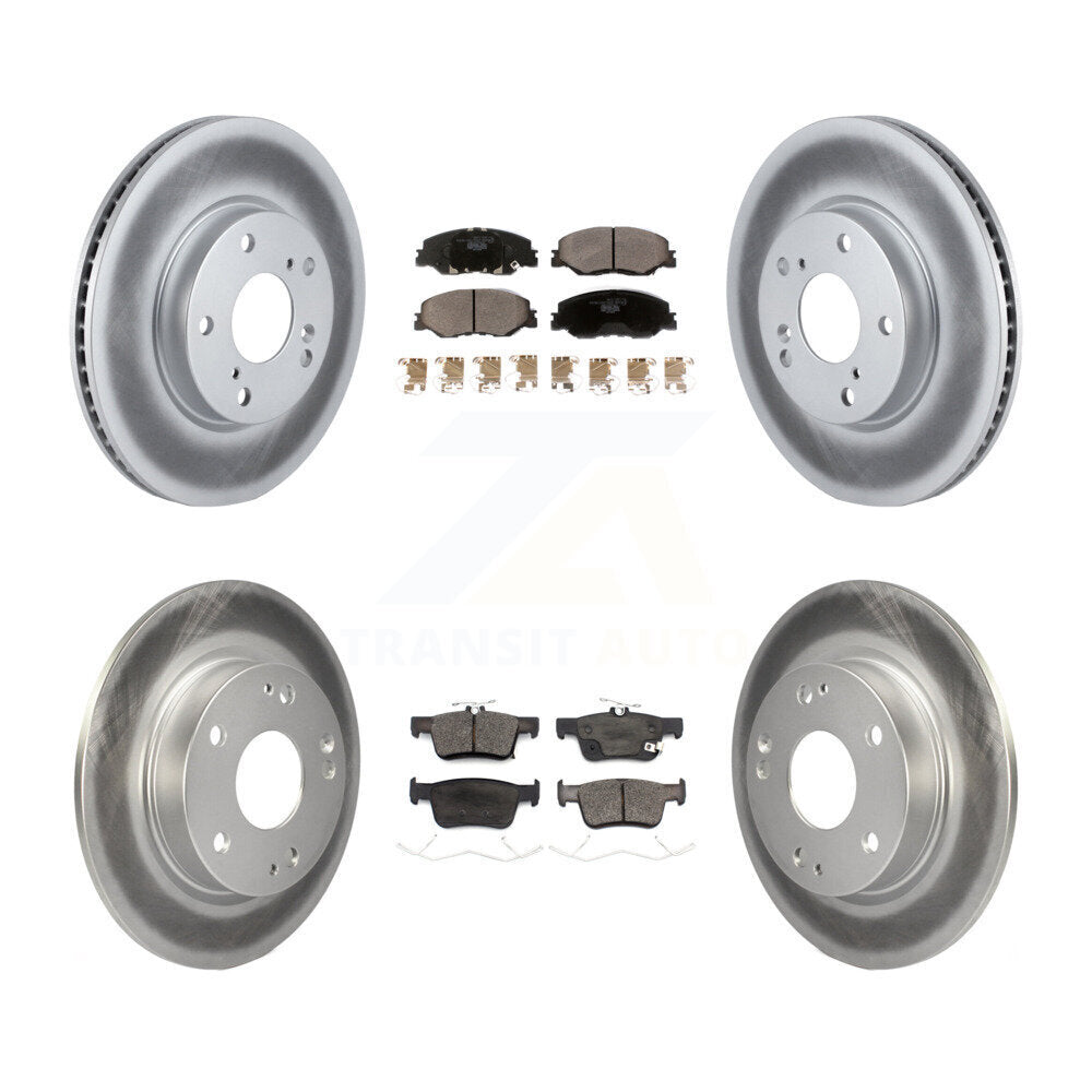 Front Rear Coated Disc Brake Rotors And Ceramic Pads Kit For 2019-2022 Honda Insight KGT-102364