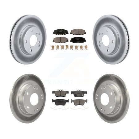 Front Rear Coated Disc Brake Rotors And Ceramic Pads Kit For 2019-2022 Honda Insight KGT-102364