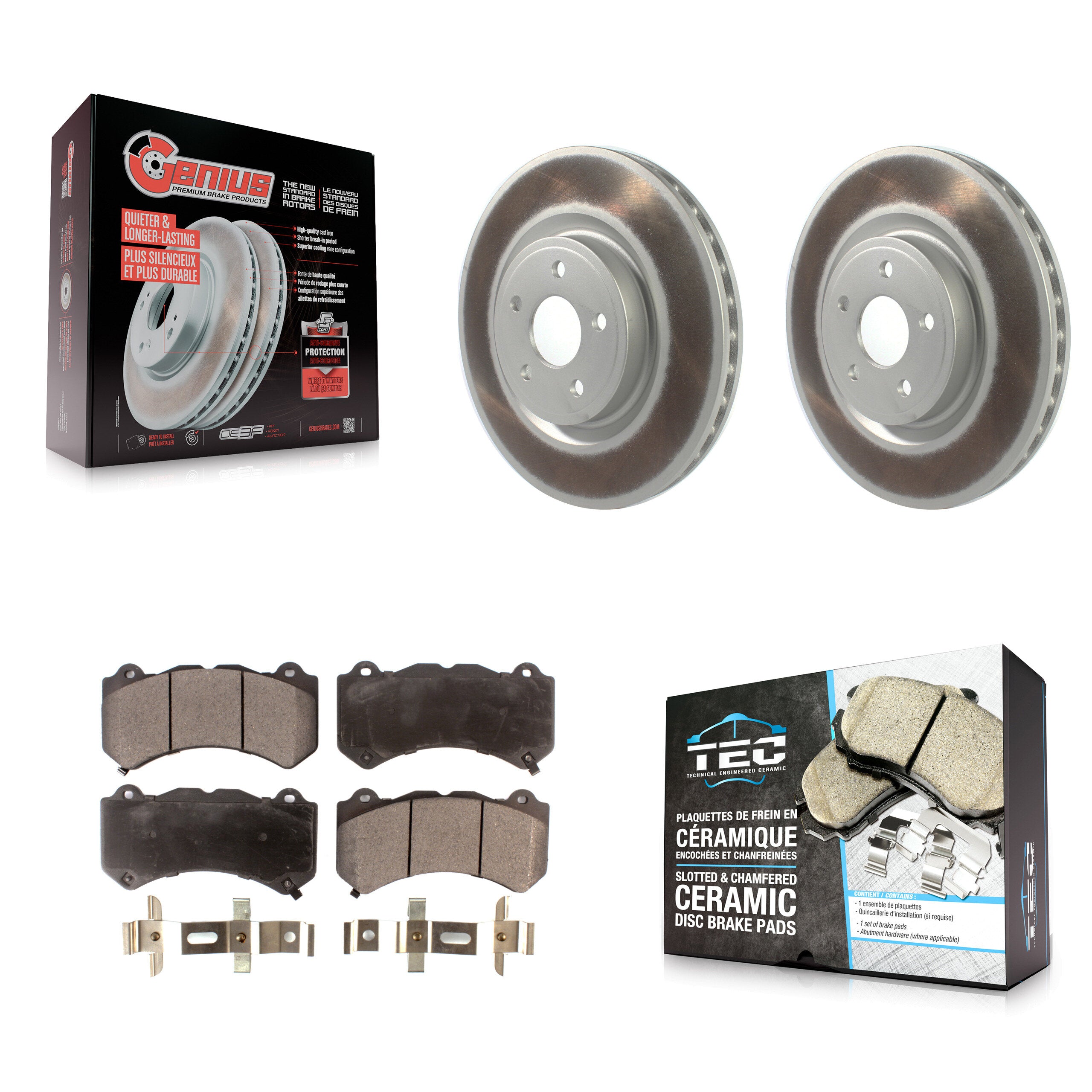 Front Coated Disc Brake Rotors And Ceramic Pads Kit For Jeep Grand Cherokee Dodge Durango KGT-102366