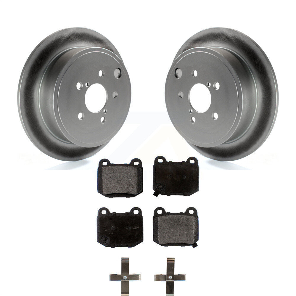 Rear Coated Disc Brake Rotors Ceramic Pad Kit For 2014 Subaru WRX With 17\\" Factory Wheels KGT-102389