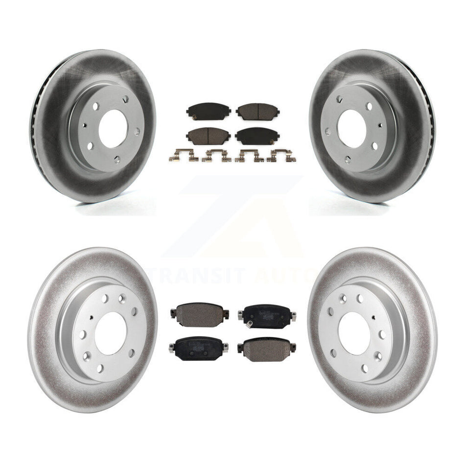 Front Rear Coated Disc Brake Rotors And Ceramic Pads Kit For 2019-2022 Mazda CX-3 FWD KGT-102390