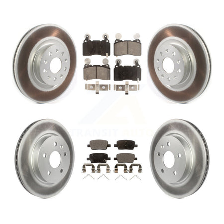 Front Rear Coated Disc Brake Rotors And Ceramic Pads Kit For Cadillac CT6 KGT-102397