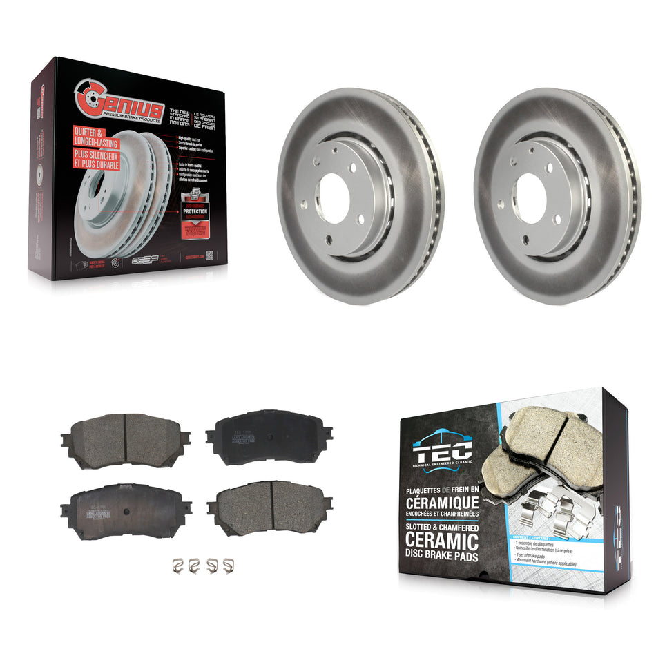 Front Coated Disc Brake Rotor & Ceramic Pad Kit For 2019-2021 Mazda 6 Naturally Aspirated KGT-102408
