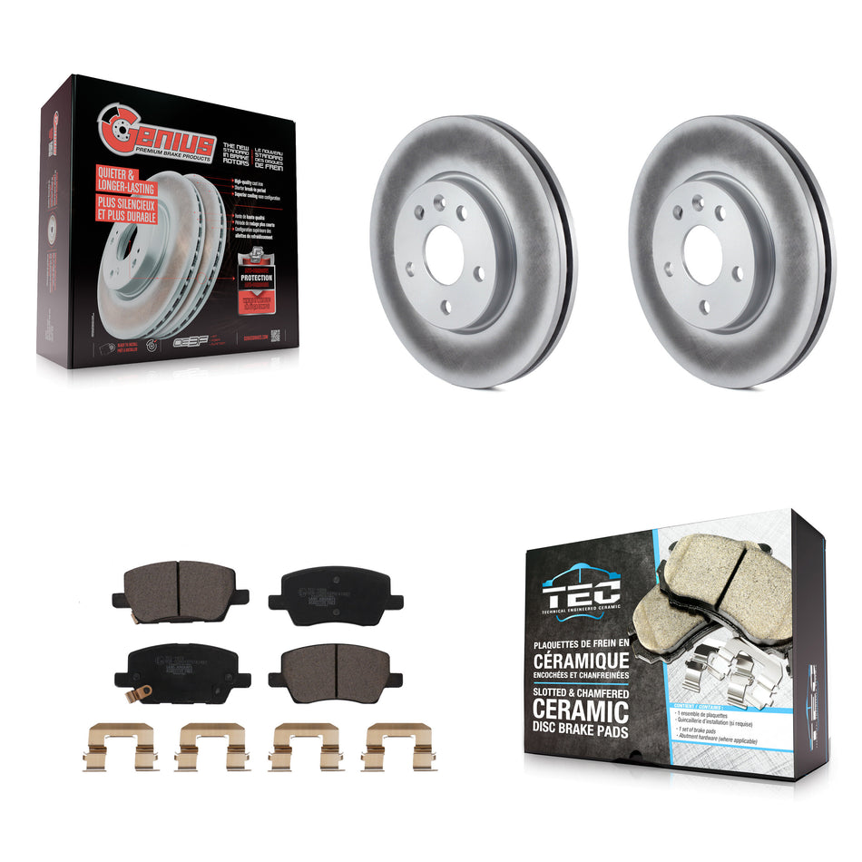 Front Coated Disc Brake Rotors And Ceramic Pads Kit For 2018-2020 Chevrolet Sonic KGT-102410