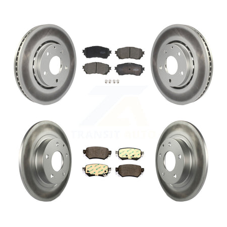 Front Rear Coated Brake Rotor & Ceramic Pad Kit For 2019-2021 Mazda 6 Naturally Aspirated KGT-102415