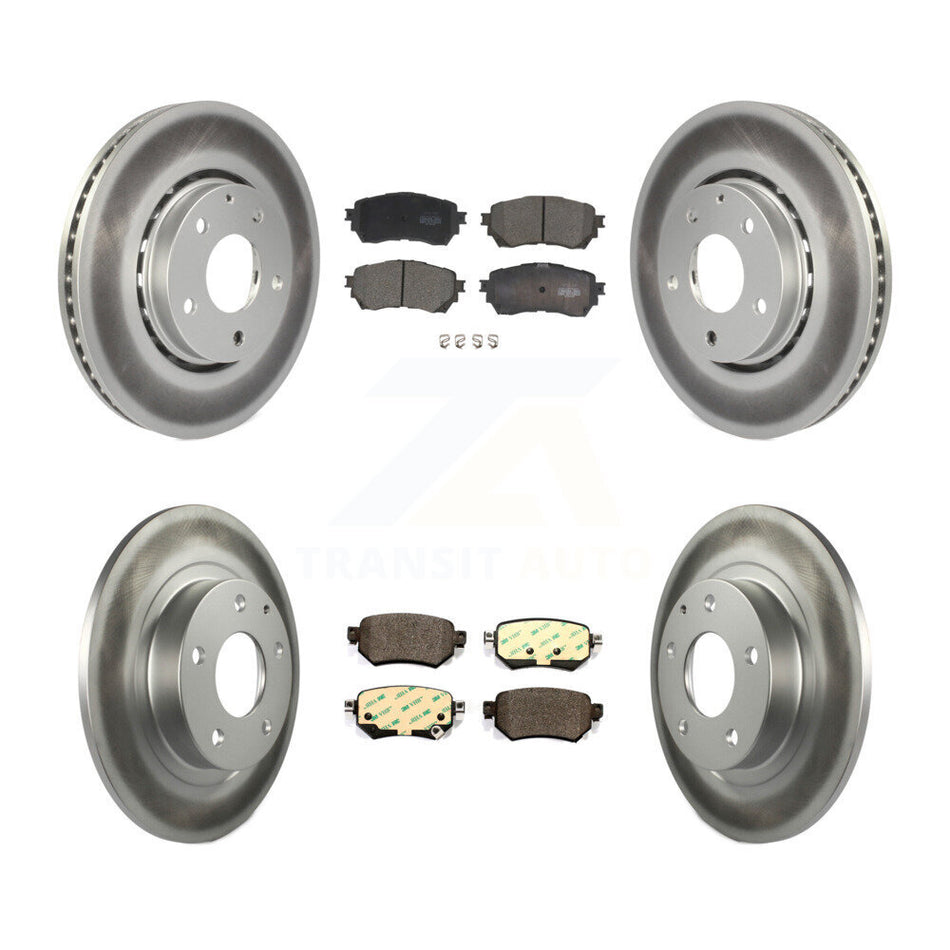Front Rear Coated Brake Rotor & Ceramic Pad Kit For 2019-2021 Mazda 6 Naturally Aspirated KGT-102415