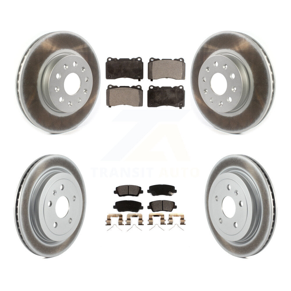 Front Rear Coated Disc Brake Rotors And Ceramic Pads Kit For Cadillac CTS KGT-102420