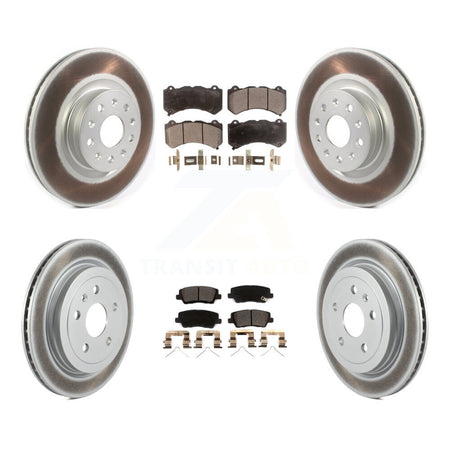 Front Rear Coated Disc Brake Rotors And Ceramic Pads Kit For Cadillac CTS KGT-102421
