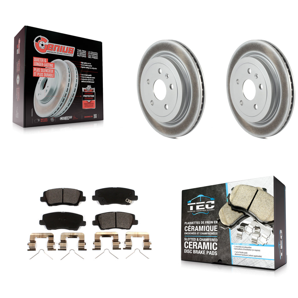 Rear Coated Disc Brake Rotors And Ceramic Pads Kit For Cadillac CTS KGT-102426