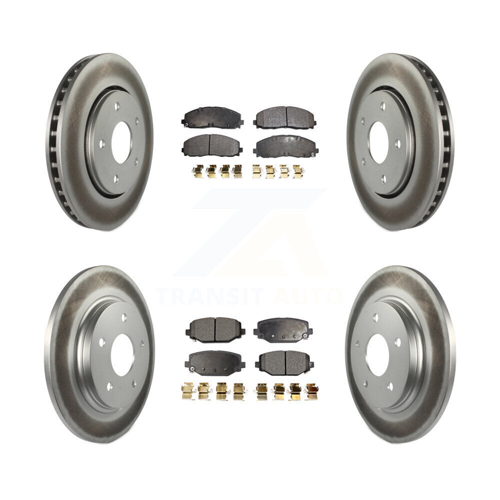 Front Rear Coated Disc Brake Rotors And Ceramic Pads Kit For Dodge Grand Caravan KGT-102429