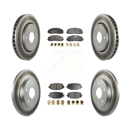 Front Rear Coated Disc Brake Rotors And Ceramic Pads Kit For Dodge Grand Caravan KGT-102429