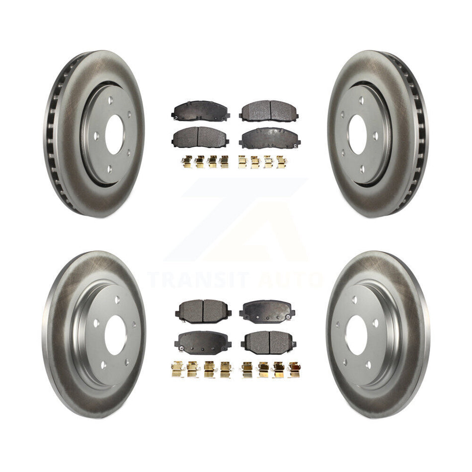 Front Rear Coated Disc Brake Rotors And Ceramic Pads Kit For Dodge Grand Caravan KGT-102429