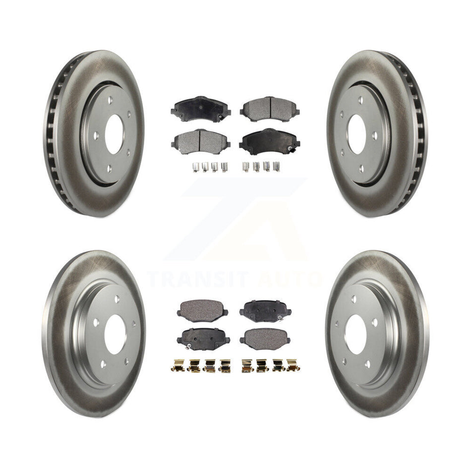 Front Rear Coated Brake Rotor Ceramic Pad Kit For Dodge Grand Caravan Chrysler Town & Ram KGT-102430