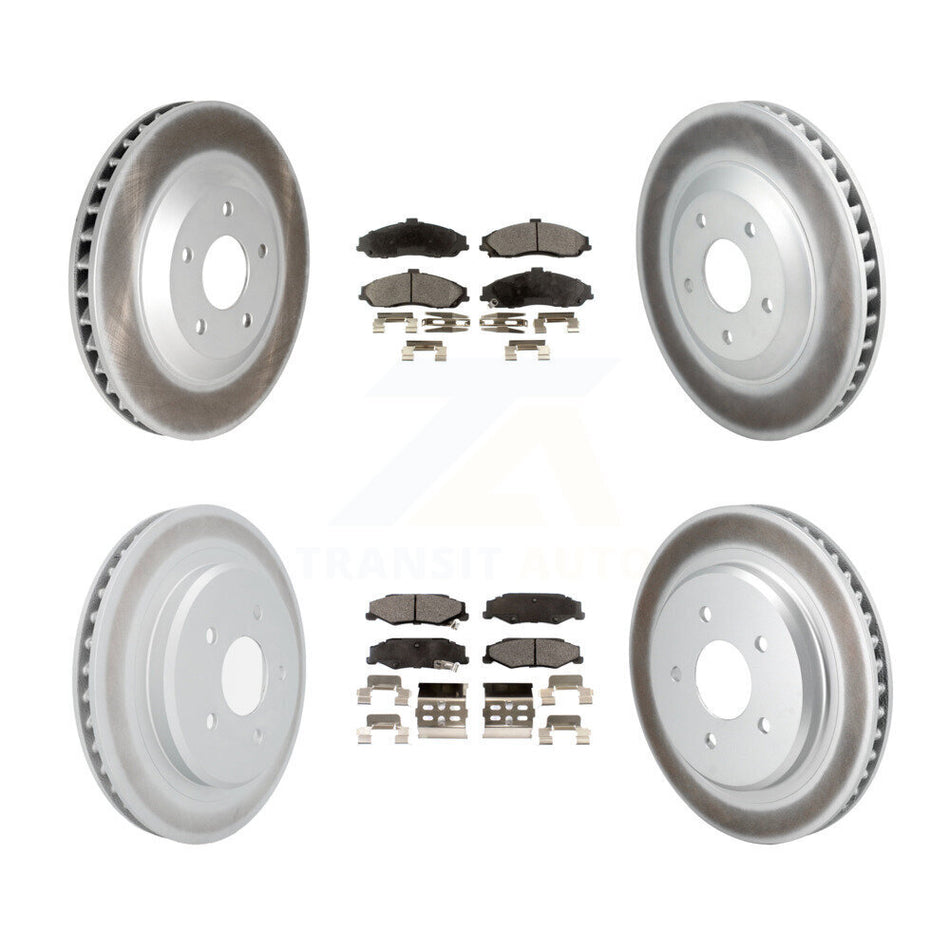 Front Rear Coated Disc Brake Rotor Ceramic Pad Kit (6Pc) For 1997-2004 Chevrolet Corvette KGT-102431