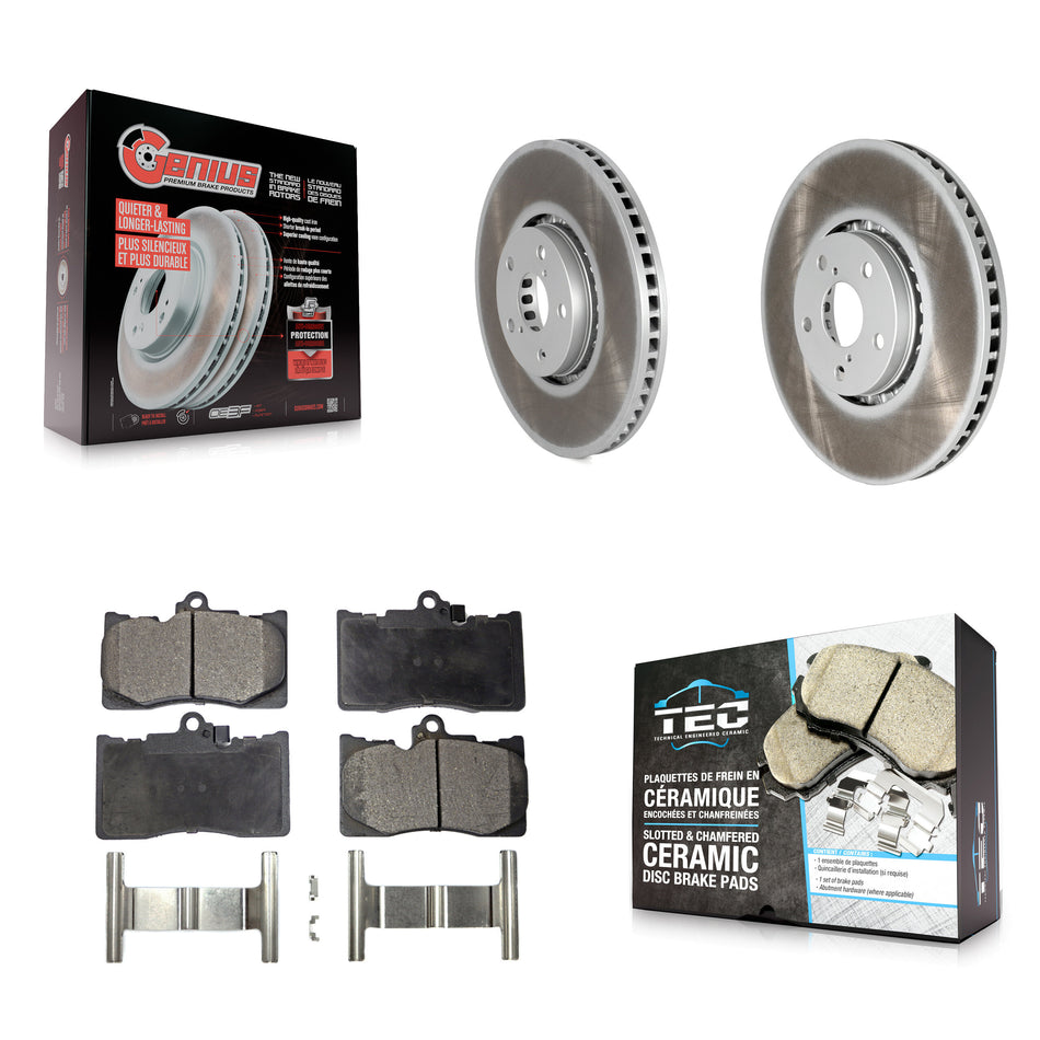 Front Coated Brake Rotors Ceramic Pad Kit For Lexus IS350 IS300 GS350 GS450h IS200t GS430 KGT-102433