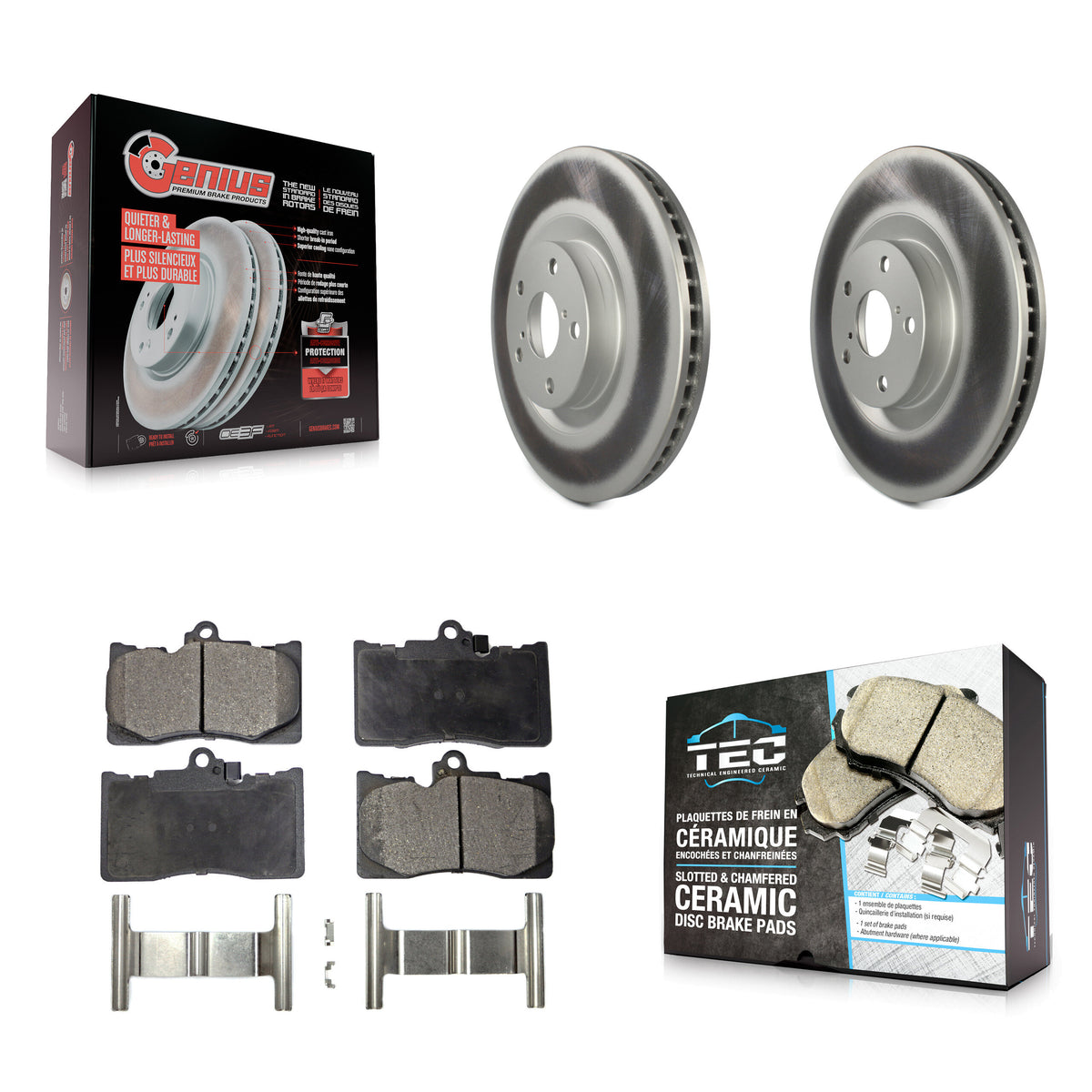 Front Coated Brake Rotor & Ceramic Pad Kit For Lexus IS300 IS350 GS350 RC350 RC300 GS450h KGT-102434