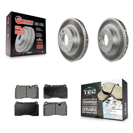 Front Coated Disc Brake Rotors And Ceramic Pads Kit For Volkswagen Touareg KGT-102439