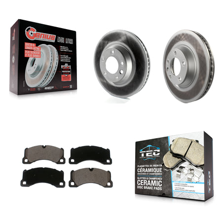 Front Coated Disc Brake Rotors And Ceramic Pads Kit For Porsche Cayenne KGT-102442