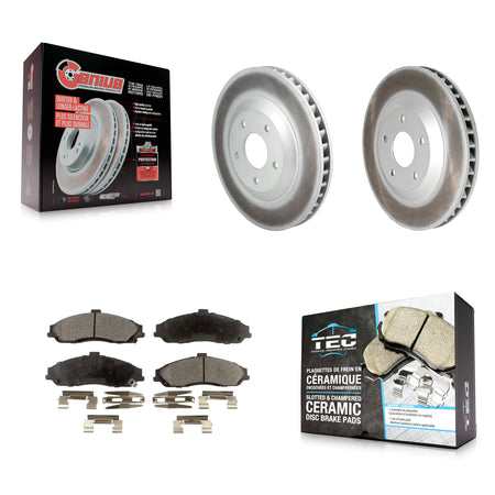 Front Coated Disc Brake Rotors And Ceramic Pads Kit For Chevrolet Corvette Cadillac XLR KGT-102444