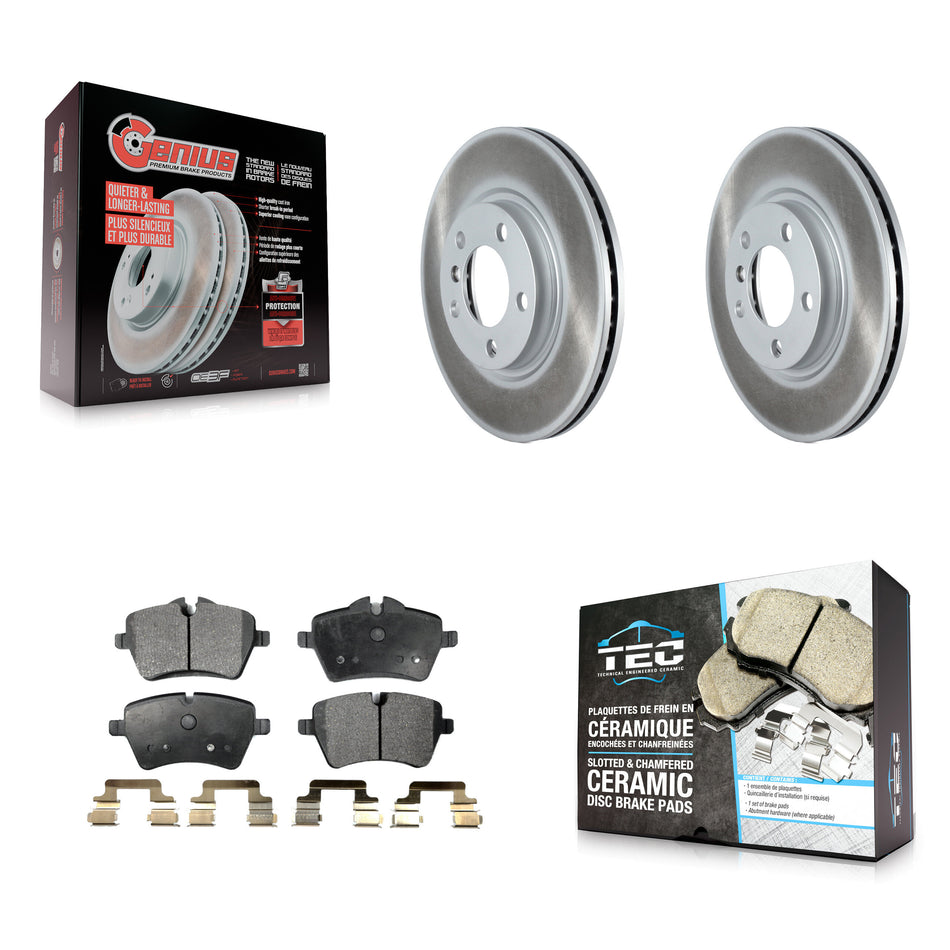 Front Coated Disc Brake Rotors And Ceramic Pads Kit For Mini Cooper Countryman Paceman KGT-102449