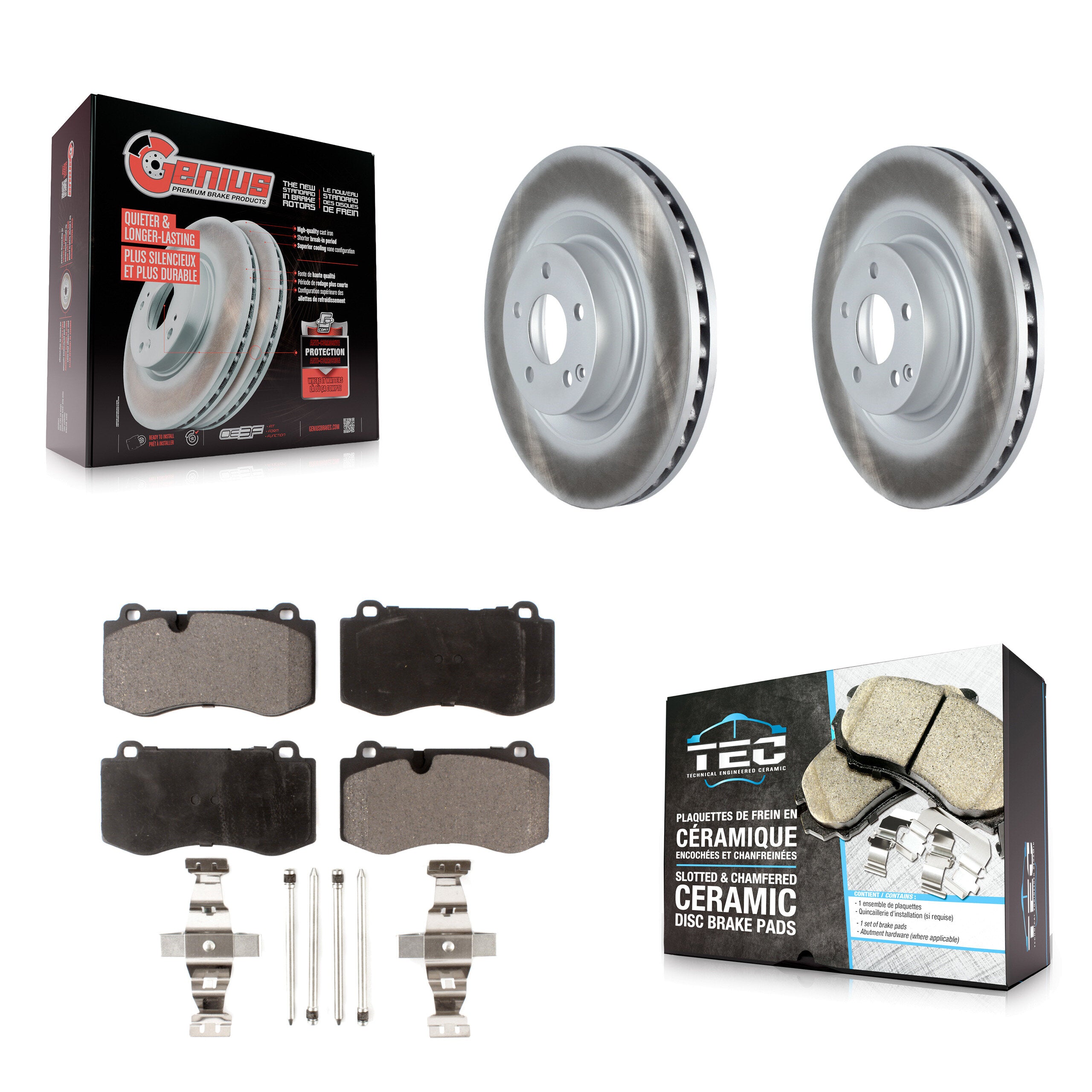 Front Coat Brake Rotors Ceramic Pad Kit For Mercedes-Benz S550 S450 SL550 CL550 S350 S400 KGT-102453