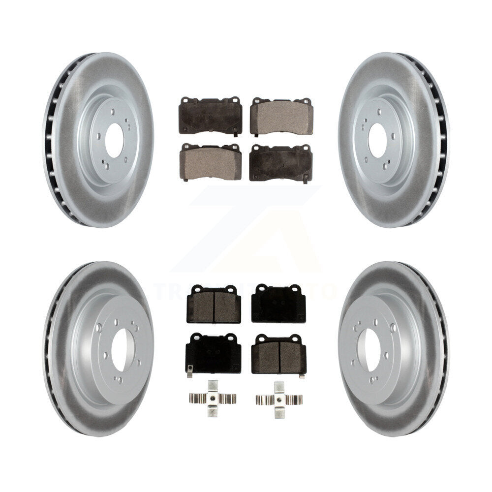 Front Rear Coated Disc Brake Rotors And Ceramic Pads Kit For Mitsubishi Lancer KGT-102464