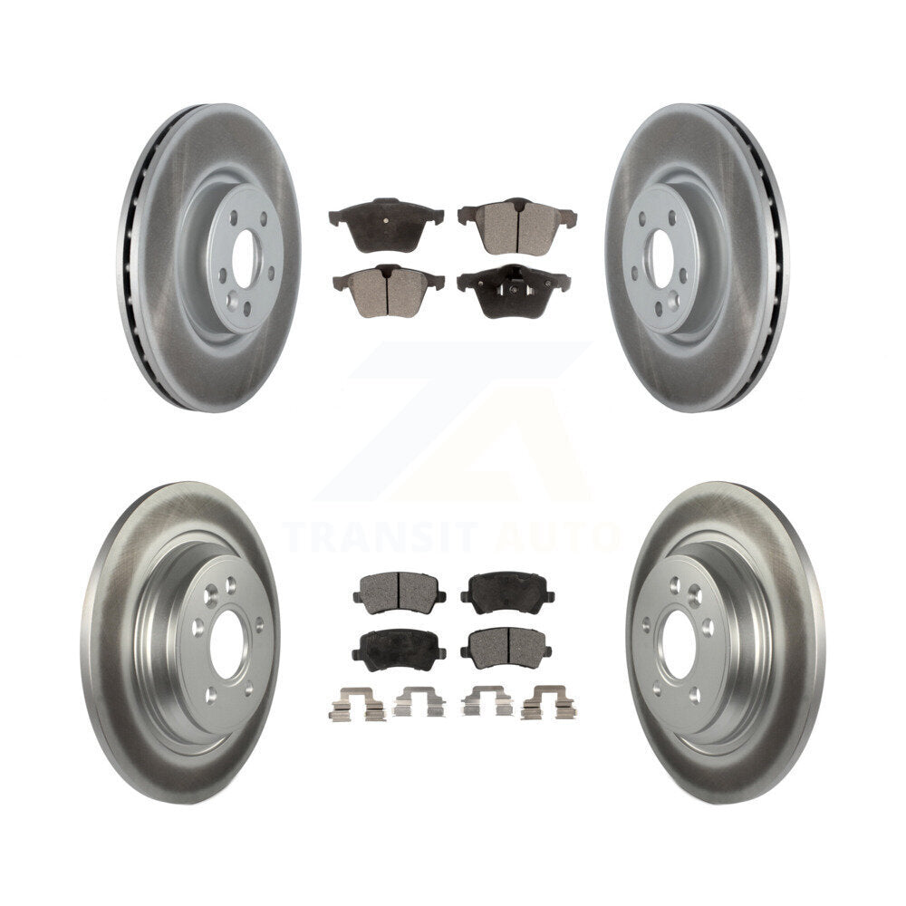 Front Rear Coated Disc Brake Rotors And Ceramic Pads Kit For Volvo S60 V70 KGT-102465