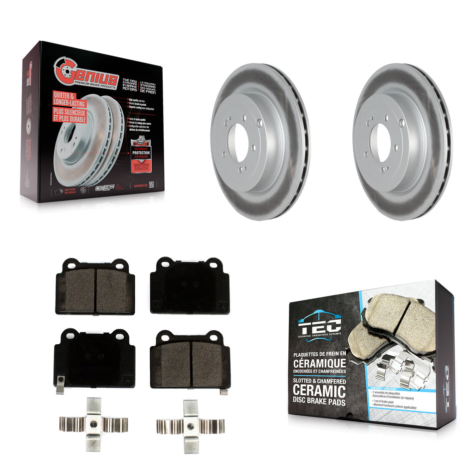 Rear Coated Disc Brake Rotors And Ceramic Pads Kit For Mitsubishi Lancer KGT-102482