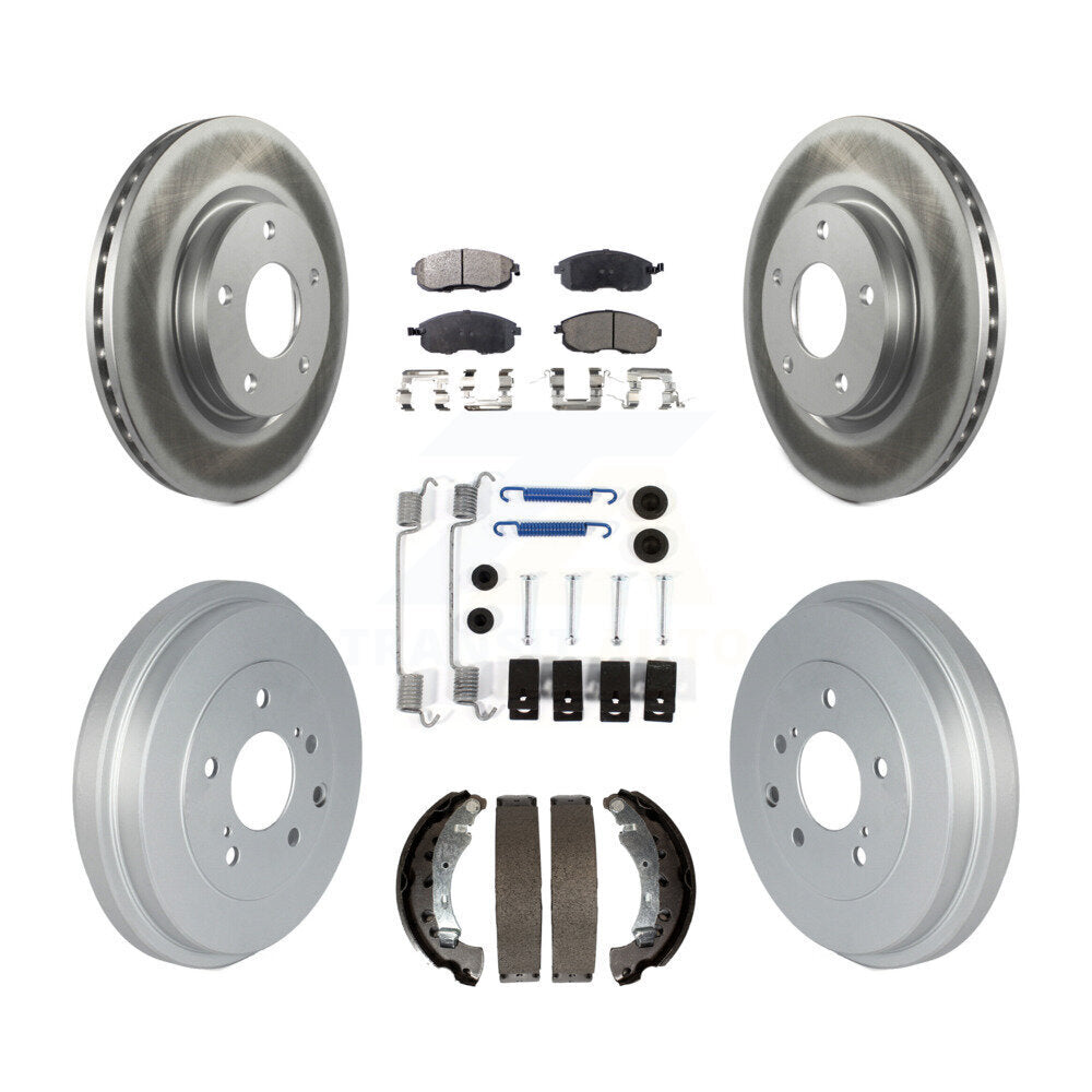 Front Rear Coated Disc Brake Rotors Ceramic Pads And Drum Kit (7Pc) For Nissan Sentra KGT-102488