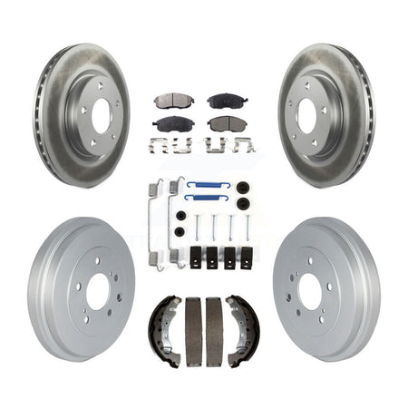 Front Rear Coated Disc Brake Rotors Ceramic Pads And Drum Kit (7Pc) For Nissan Sentra KGT-102488