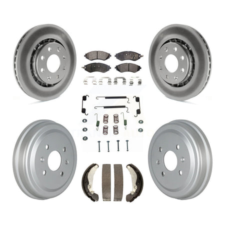 Front Rear Coated Brake Rotor Ceramic Pad Drum Kit (7Pc) For Chevrolet Aveo Pontiac Aveo5 KGT-102489