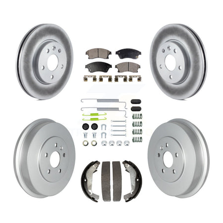 Front Rear Coated Disc Brake Rotor Ceramic Pad Drum Kit (7Pc) For Chevrolet Cruze Limited KGT-102490