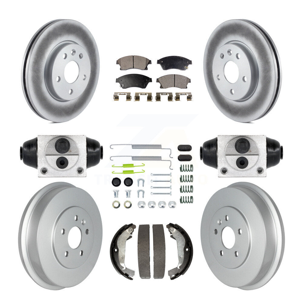 Front Rear Coated Disc Brake Rotor Ceramic Pad Drum Kit (9Pc) For Chevrolet Cruze Limited KGT-102493