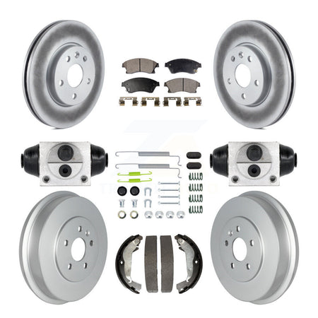 Front Rear Coated Disc Brake Rotor Ceramic Pad Drum Kit (9Pc) For Chevrolet Cruze Limited KGT-102493