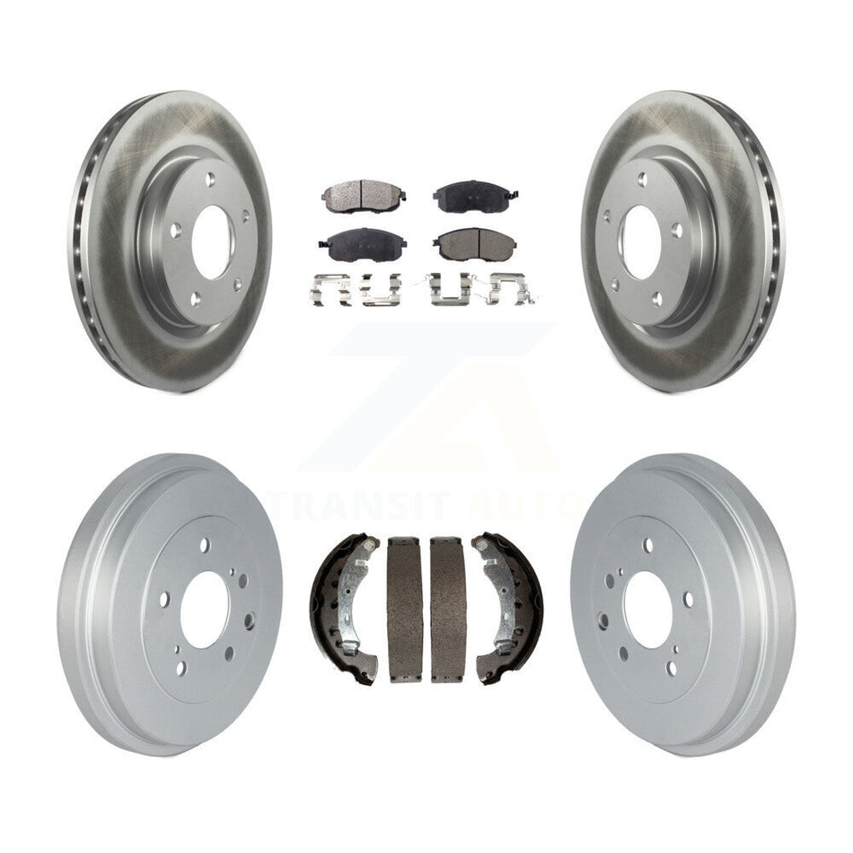 Front Rear Coated Disc Brake Rotors Ceramic Pads And Drum Kit For Nissan Sentra KGT-102498