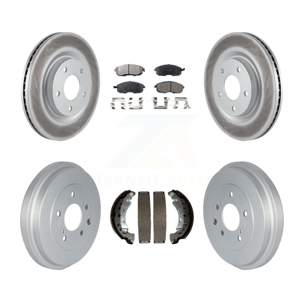 Front Rear Coat Brake Rotor Ceramic Pad Drum Kit For 2017-2019 Nissan Sentra Turbocharged KGT-102499
