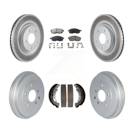 Front Rear Coat Brake Rotor Ceramic Pad Drum Kit For 2017-2019 Nissan Sentra Turbocharged KGT-102499