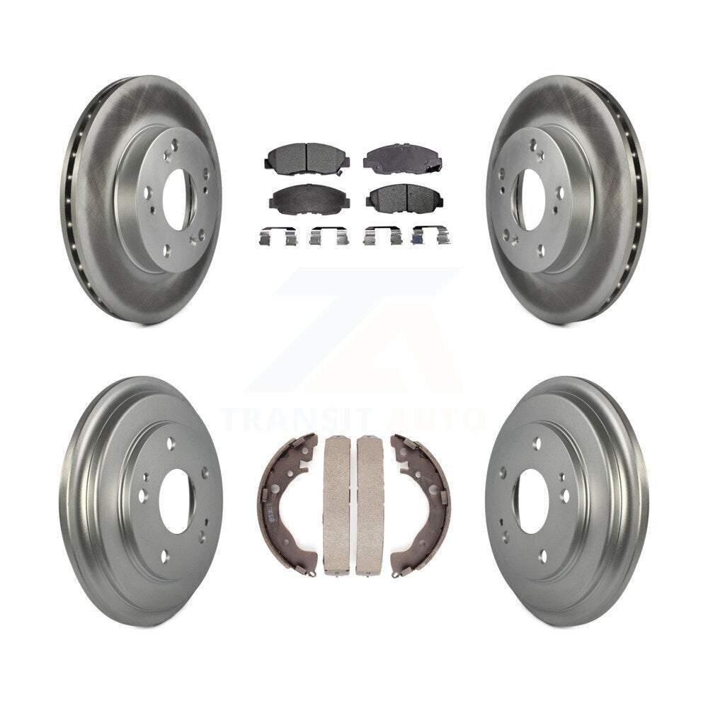 Front Rear Coated Disc Brake Rotors Ceramic Pads And Drum Kit For Honda Civic KGT-102503