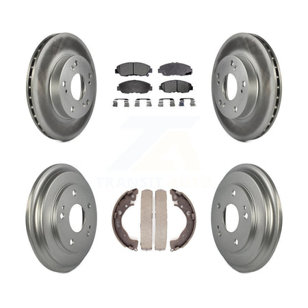 Front Rear Coated Disc Brake Rotors Ceramic Pads And Drum Kit For Honda Civic KGT-102503