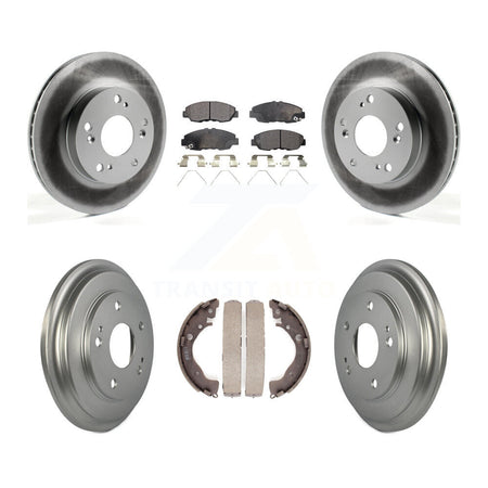 Front Rear Coated Disc Brake Rotors Ceramic Pads And Drum Kit For Honda Civic KGT-102505