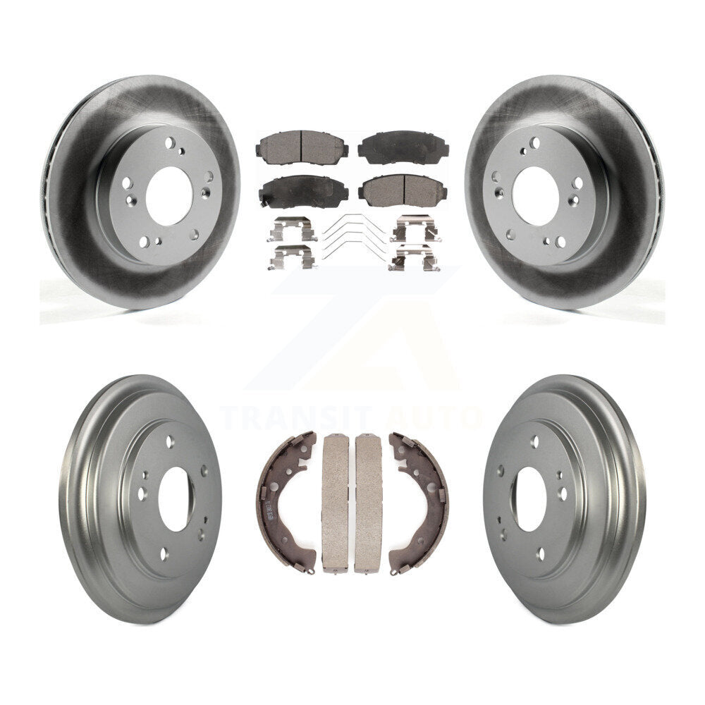 Front Rear Coated Disc Brake Rotors Ceramic Pads And Drum Kit For Honda Civic KGT-102506