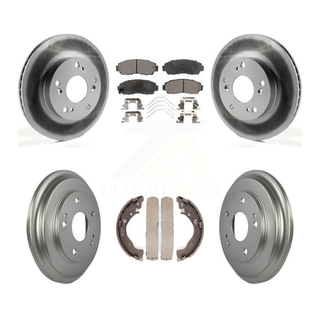 Front Rear Coated Disc Brake Rotors Ceramic Pads And Drum Kit For Honda Civic KGT-102506