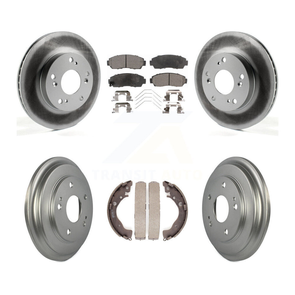 Front Rear Coated Disc Brake Rotors Ceramic Pads And Drum Kit For Honda Civic KGT-102506
